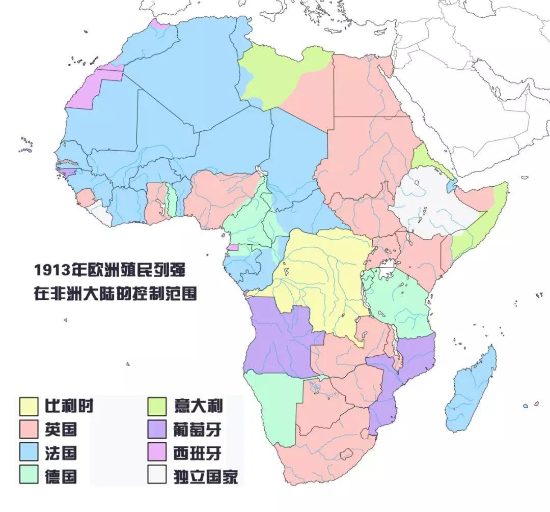 1900年非洲殖民地图图片