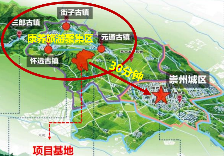 该项目位于崇州西北部的龙潭村,都江堰大青城片区三大古镇的金三角