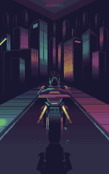 像素插画kirokaze的赛博朋克世界