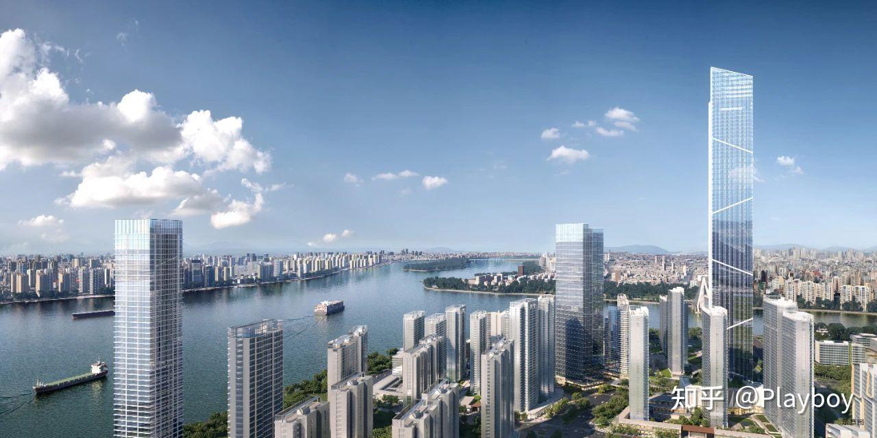 很显而易见的是,国鸿中心,看江面更广,视野延伸度更宽,一线临江,三面