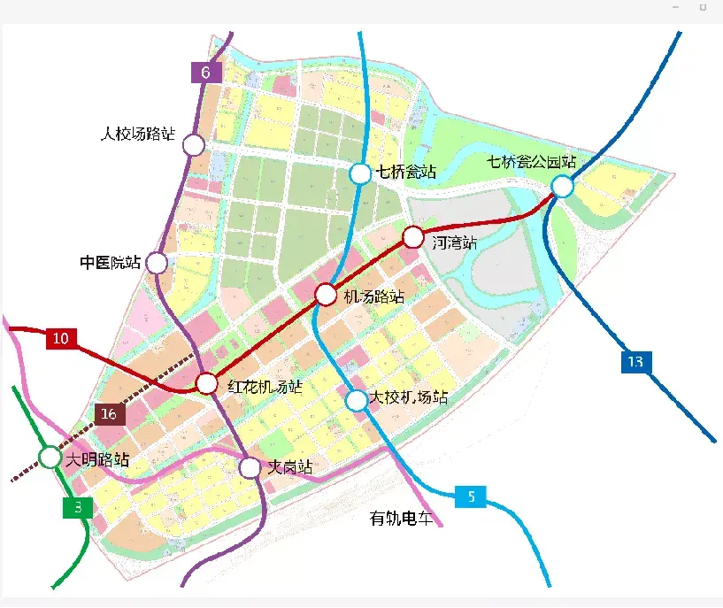 区域公共交通配套市政道路分布及建设时序南部新城区域内规划多条地铁