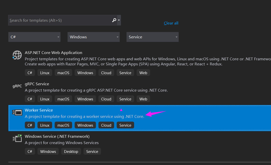  asp net core worker services 