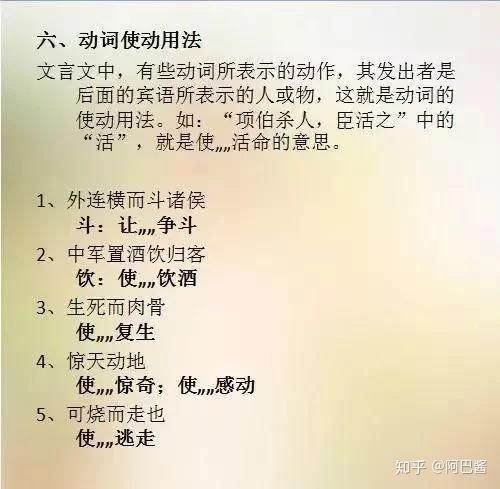 初中文言文字词用法汇总 知乎