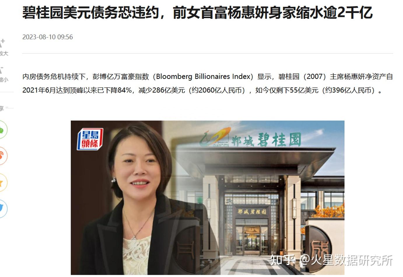 负债少一万亿元，为什么彭博认为碧桂园债务冲击超过恒大？ - 知乎