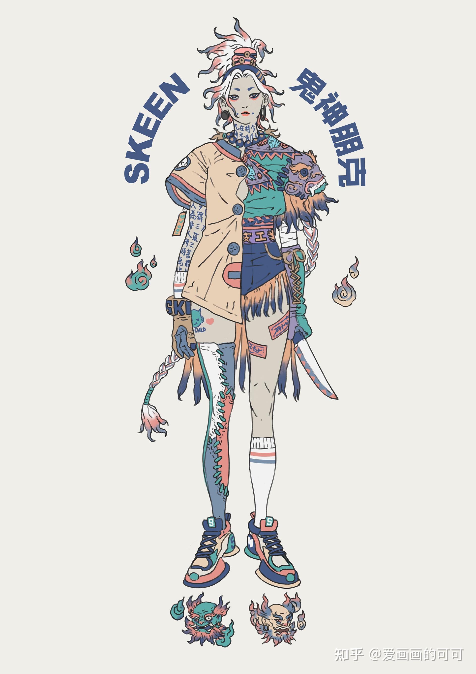 插画师分享|当鬼神遇上朋克风是什么样的? - 知乎