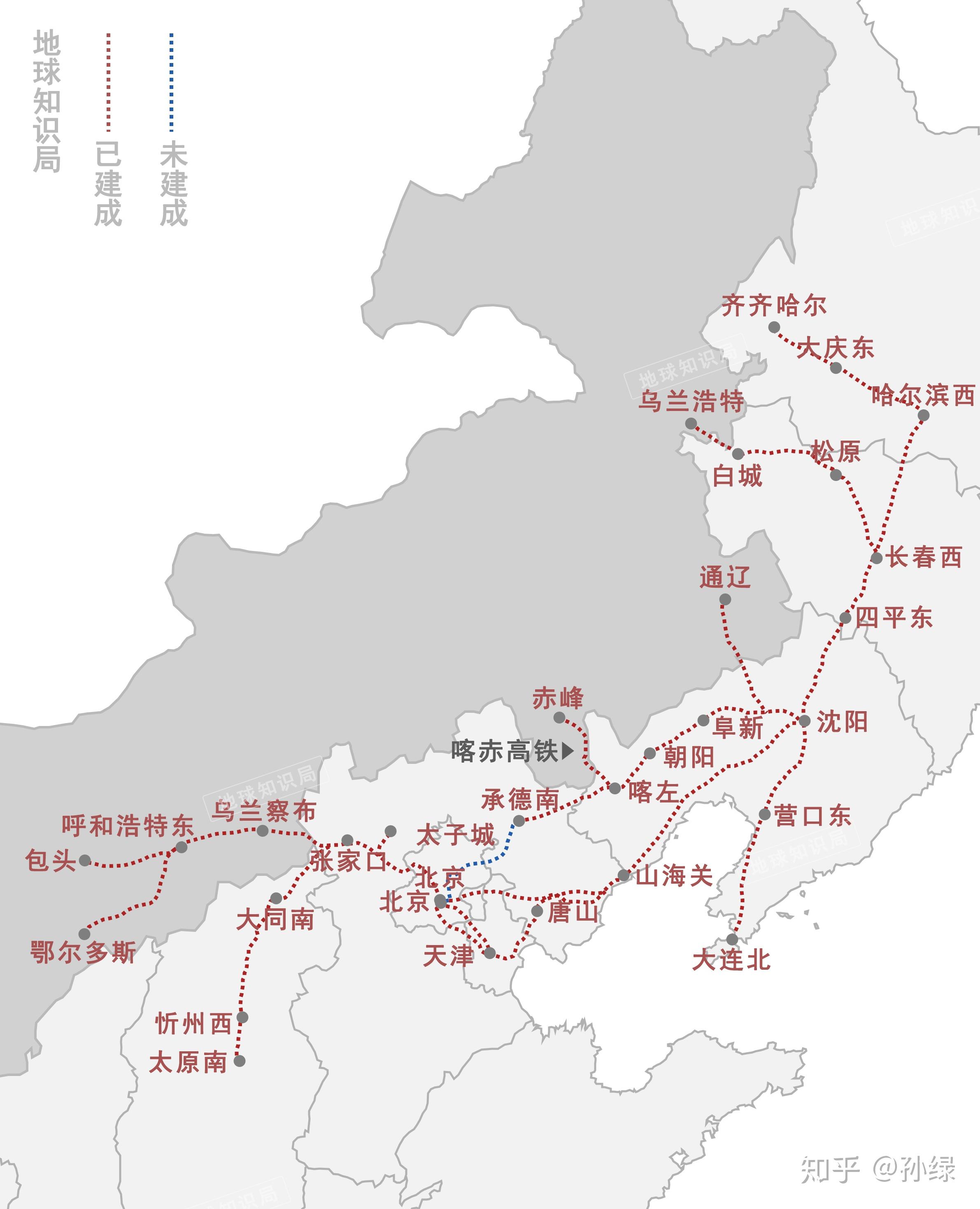 北京到赤峰高铁线路图图片