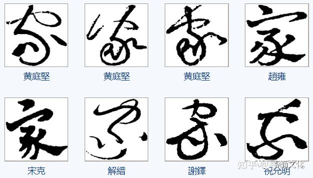 家姓汉字书法演变过程和家氏姓氏起源荀卿庠整理