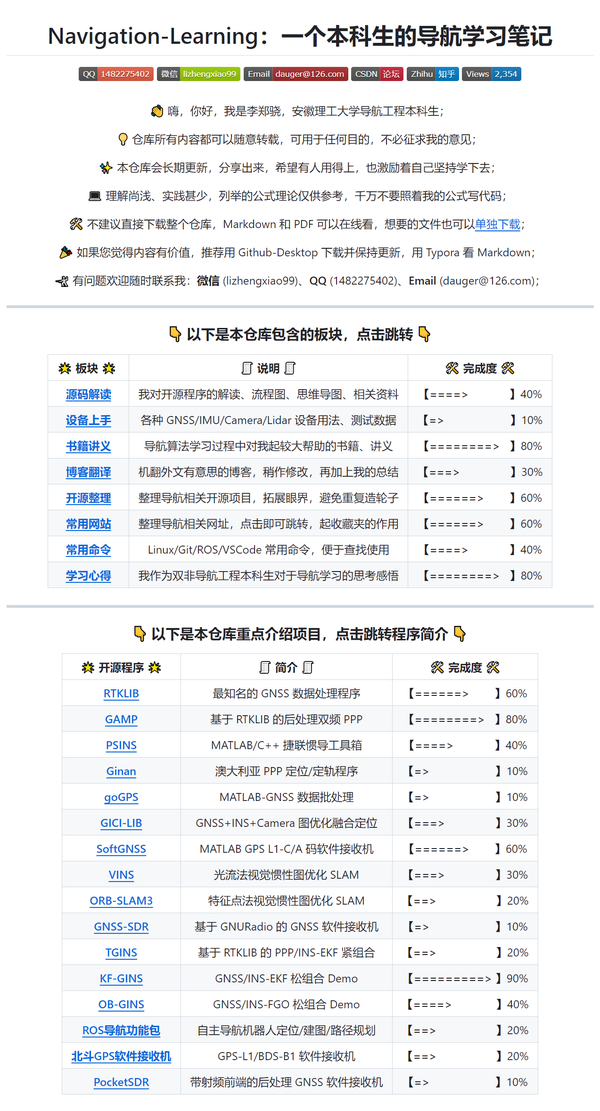 我的导航学习笔记仓库大改版，欢迎关注！！ 知乎 9811