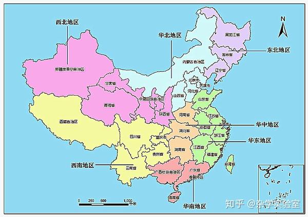 华北、东北、华东、华中、华南、西南、西北都是哪些区域 知乎
