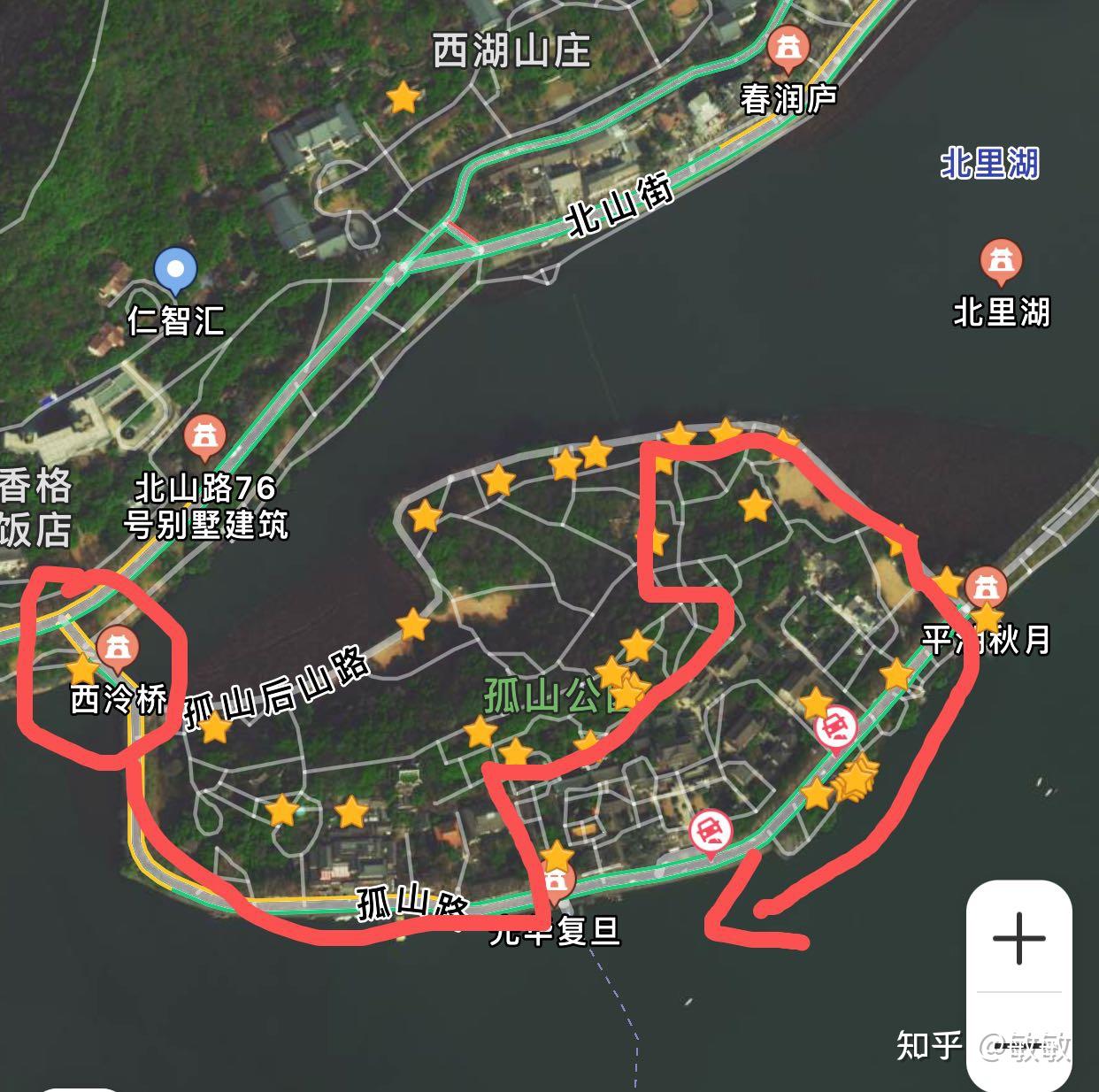 西湖孤山深度游小众路线图(深秋版) 