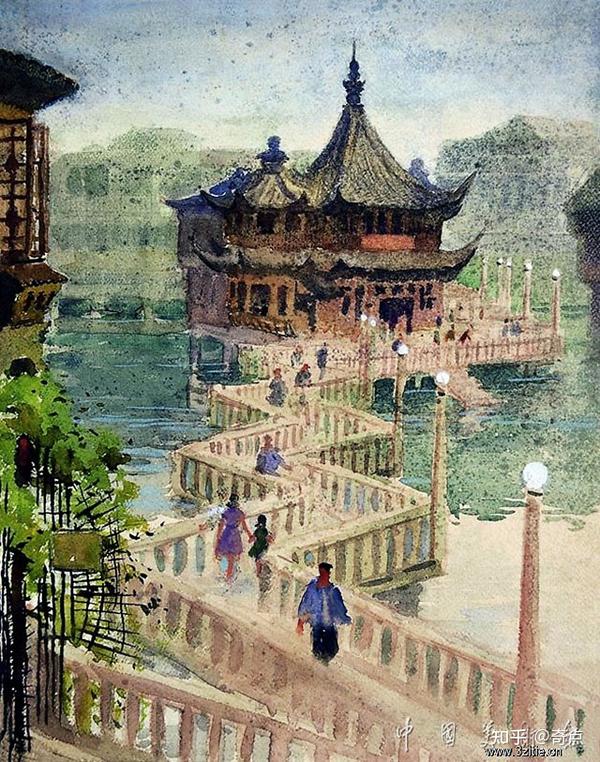 中国美术馆收藏的水彩风景画，古元、哈定等画家在列- 知乎