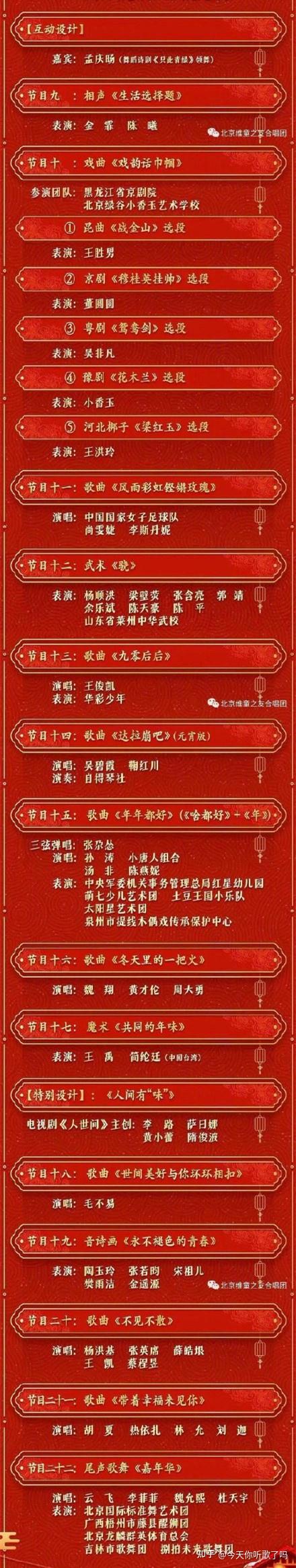 央视2022元宵晚会节目单公示22个节目王凯毛不易最受期待