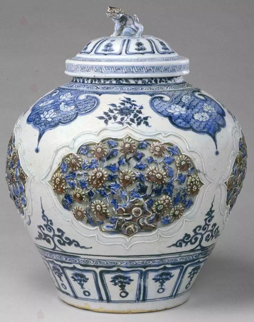古美術　正元(254年十月-256年五月)時代物 /青花釉裏紅花卉文共蓋壺/在銘 古美術 正元(254年十月-256年五月)時代物 /青花釉裏紅花卉文共蓋