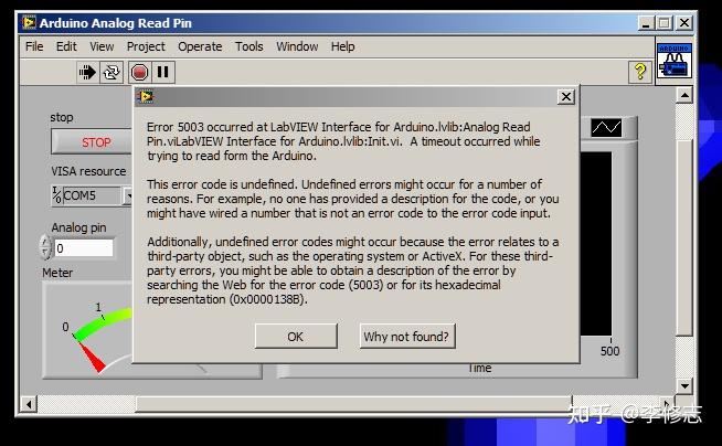 LabVIEW与Arduino连接不上,报错5003的解决办法。LIFA com IO fails with 5003 (timeout ...