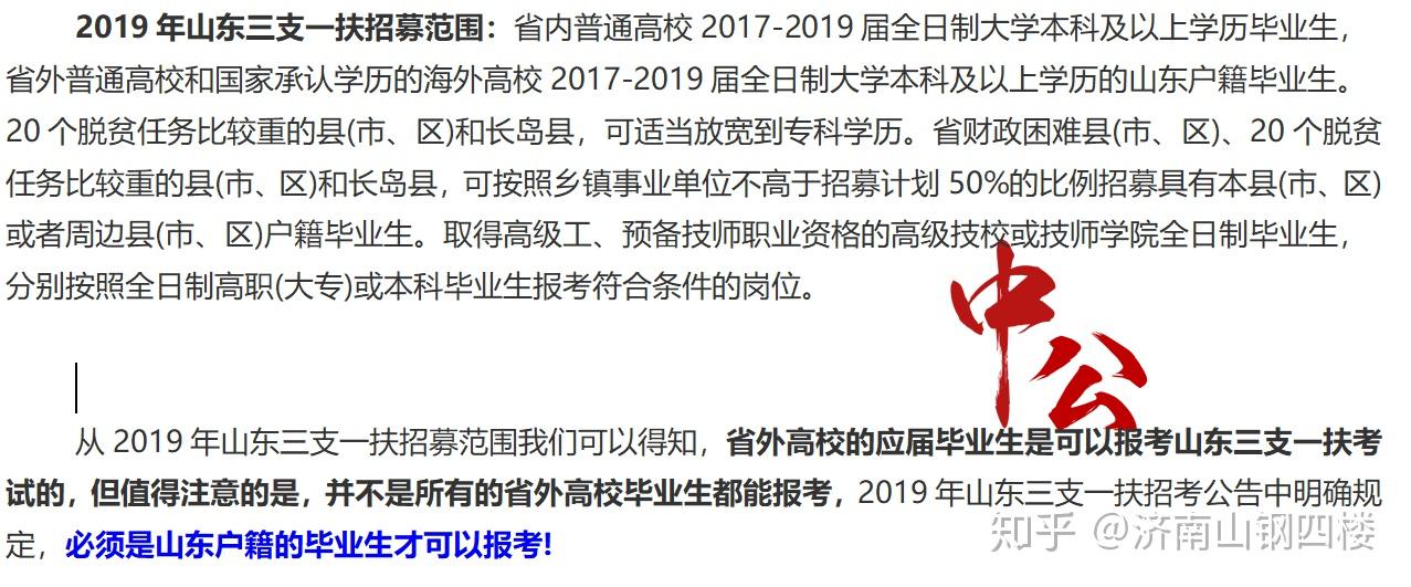 山东省外的大学生可以参加2020年山东三支一扶考试吗?