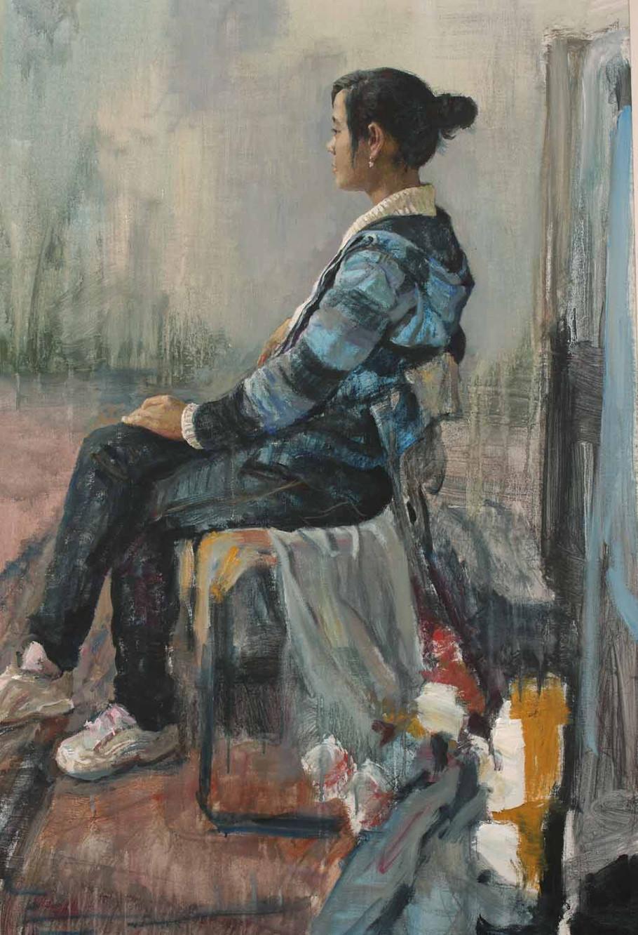 格调清新用笔准确旅美艺术家张文新油画人物作品