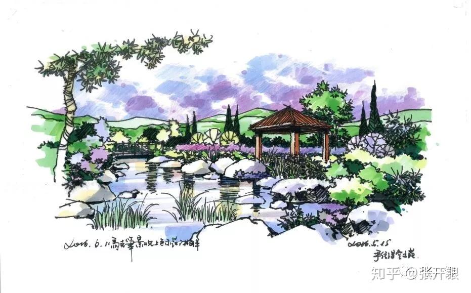 风景园林与建筑学这两种马克笔手绘画风,您喜欢哪一种? - 知乎