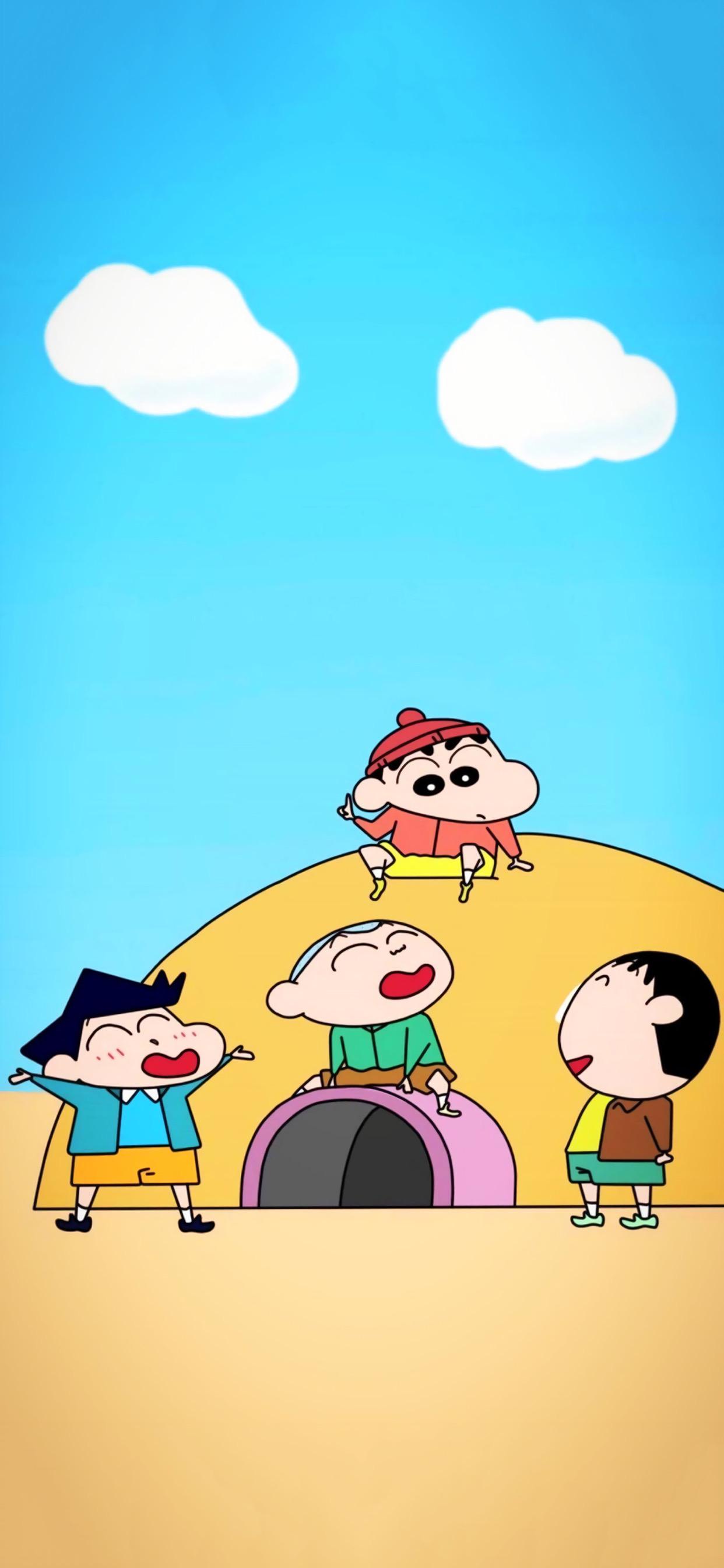 有什有蜡笔小新春日部防卫队的壁纸清新一点的