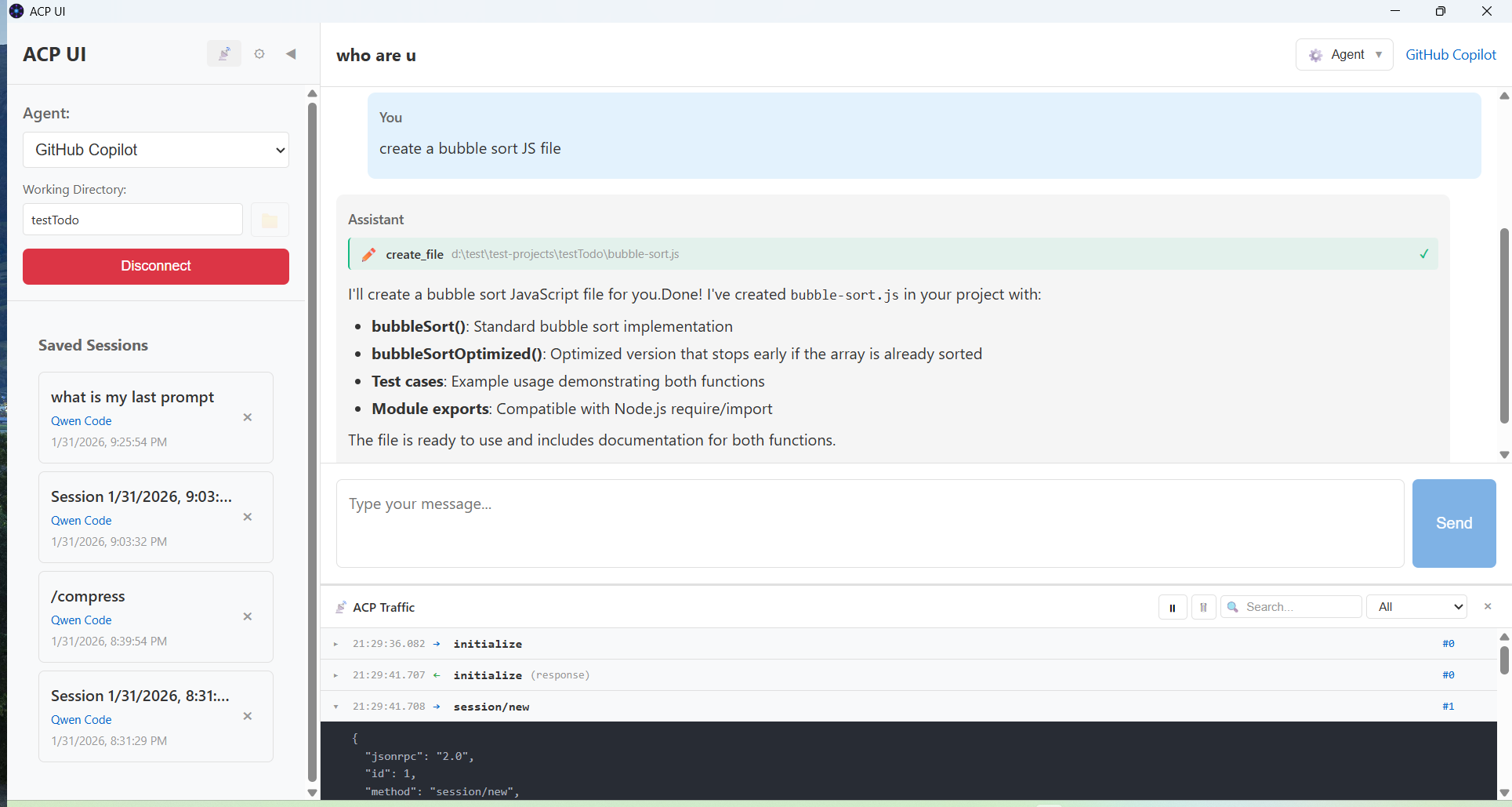 用 Tauri 写了个 ACP UI，可以连接到任何 ACP Agent: GitHub Copilot, Claude Code ...