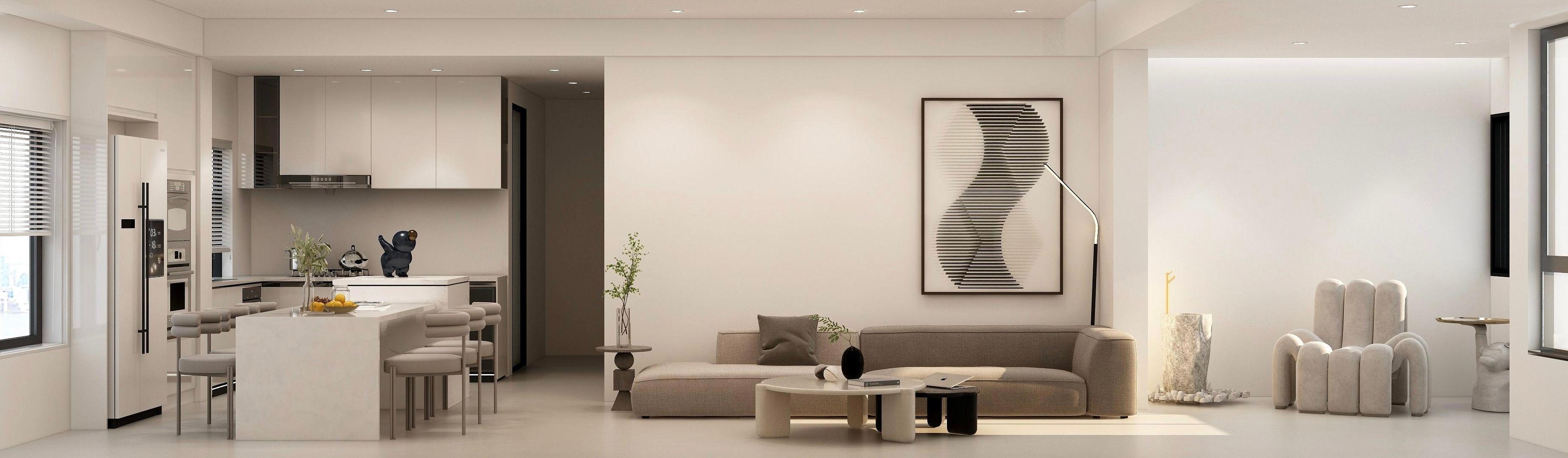 华润城107㎡深圳装修案例现代极简风大道至简衍化至繁