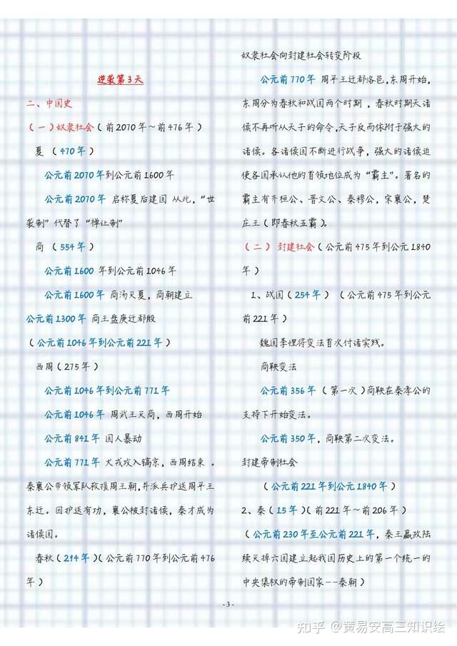 高中历史一纸吃透3年考点每天5分钟17天逆袭