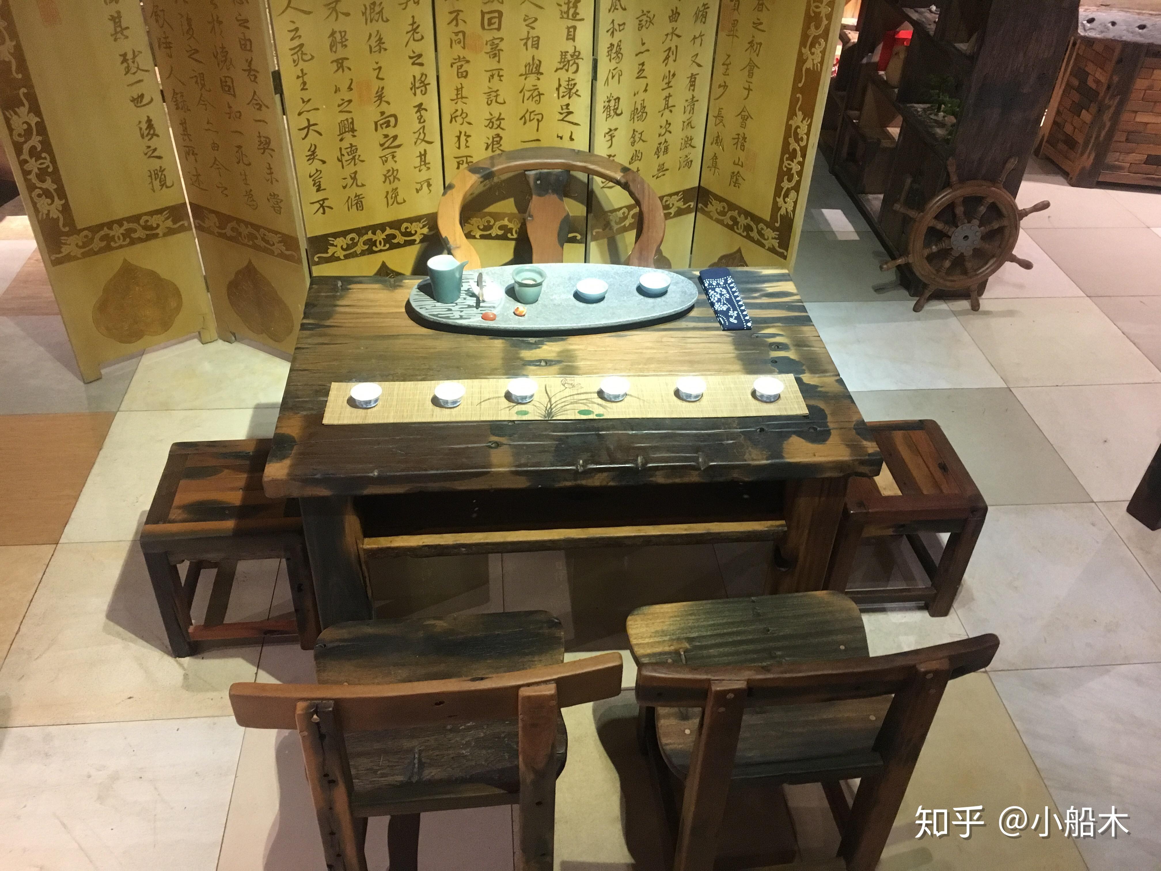 船木干泡茶台,能喝茶,能写字用的船木茶桌[愉快]