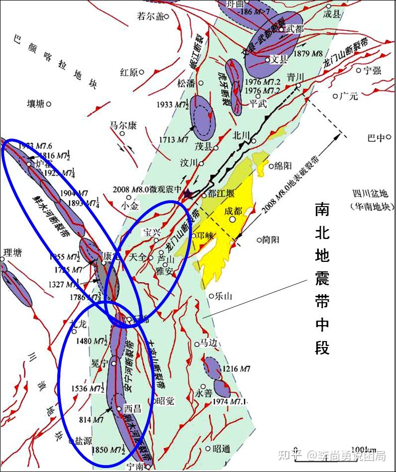 8级地震不到100公里的芦山县发生了6.1级地震.