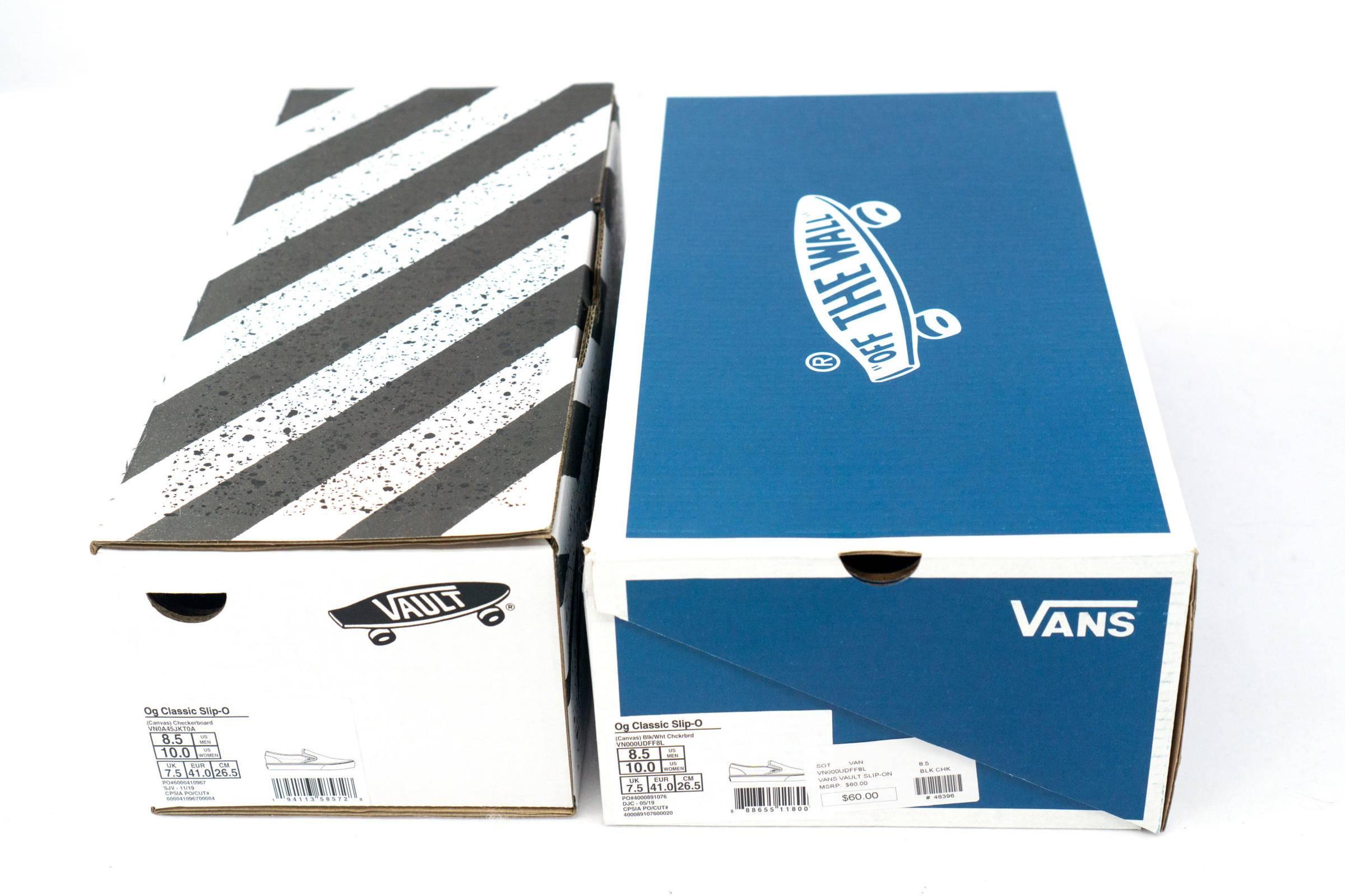 vans vault 以往并非联名的高端鞋款都会装在蓝白鞋盒之中,顶部有着 