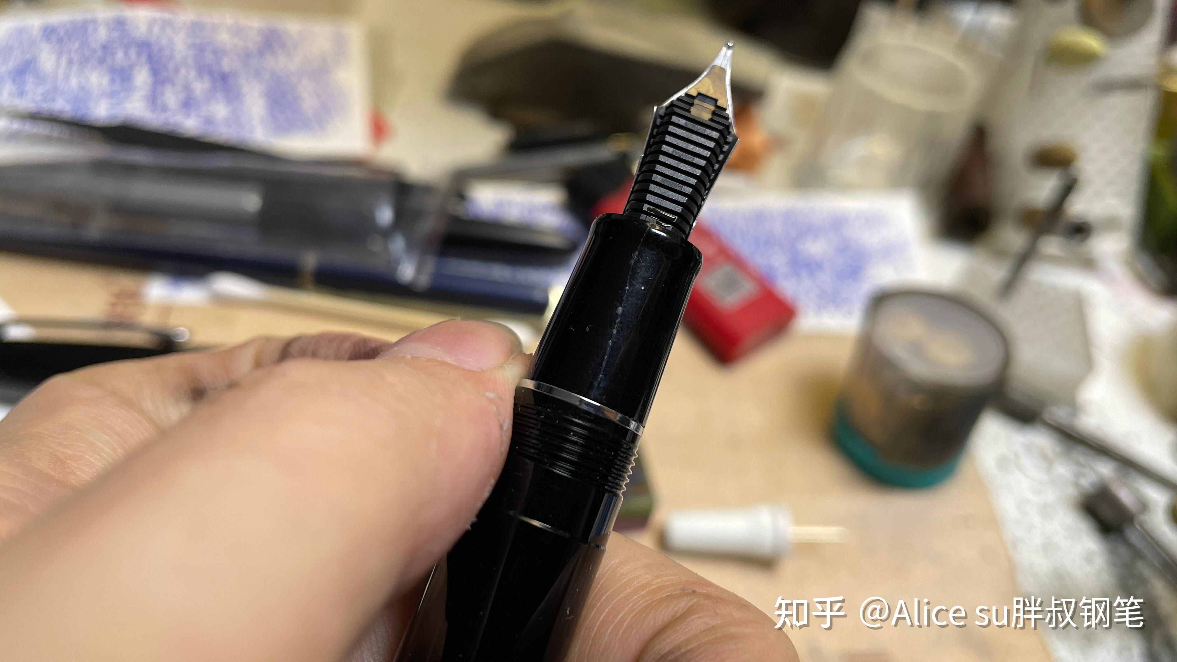 胖叔钢笔诊所:修三支钢笔。一支手工钢笔延长笔尖,一个刮纸飞白卓尔,一个落地大型21k金笔 - 知乎