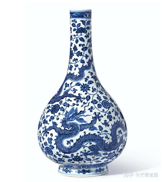 中国古玩 景徳鎮製 青花梅花紋 天球瓶 花瓶 壺 高約34.2cm 唐物 時代物 elegant-club_a032-16971