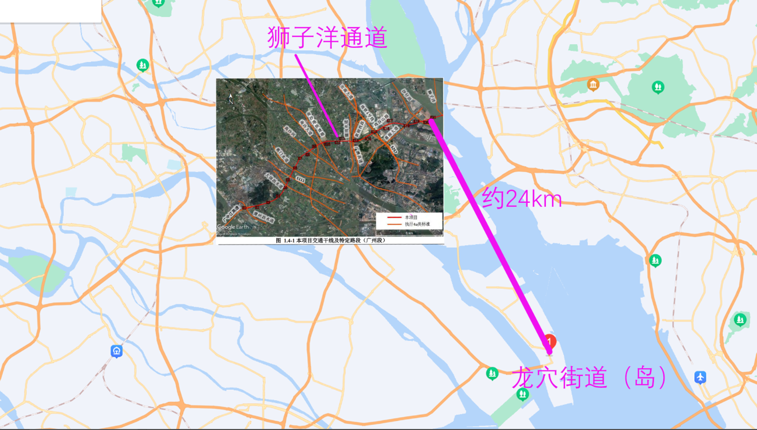 狮子洋过江通道路线图图片