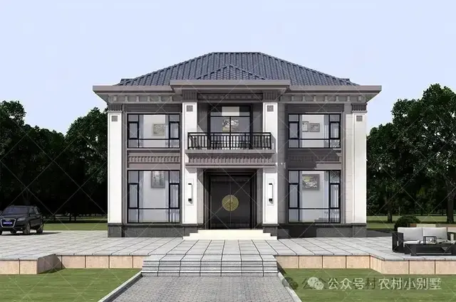 28款二层新中式别墅,清贵典雅,美墅如画新中式农村自建房别墅 - 知乎