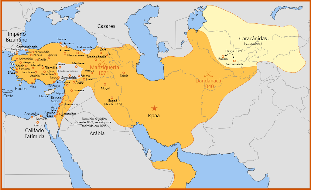 除了国内一些地方权臣把持朝政外,由突厥人建立的伽色尼王朝,塞尔柱