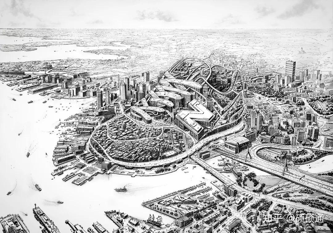 你见过人肉打印机吗,他的手绘透视图太牛了! - 知乎