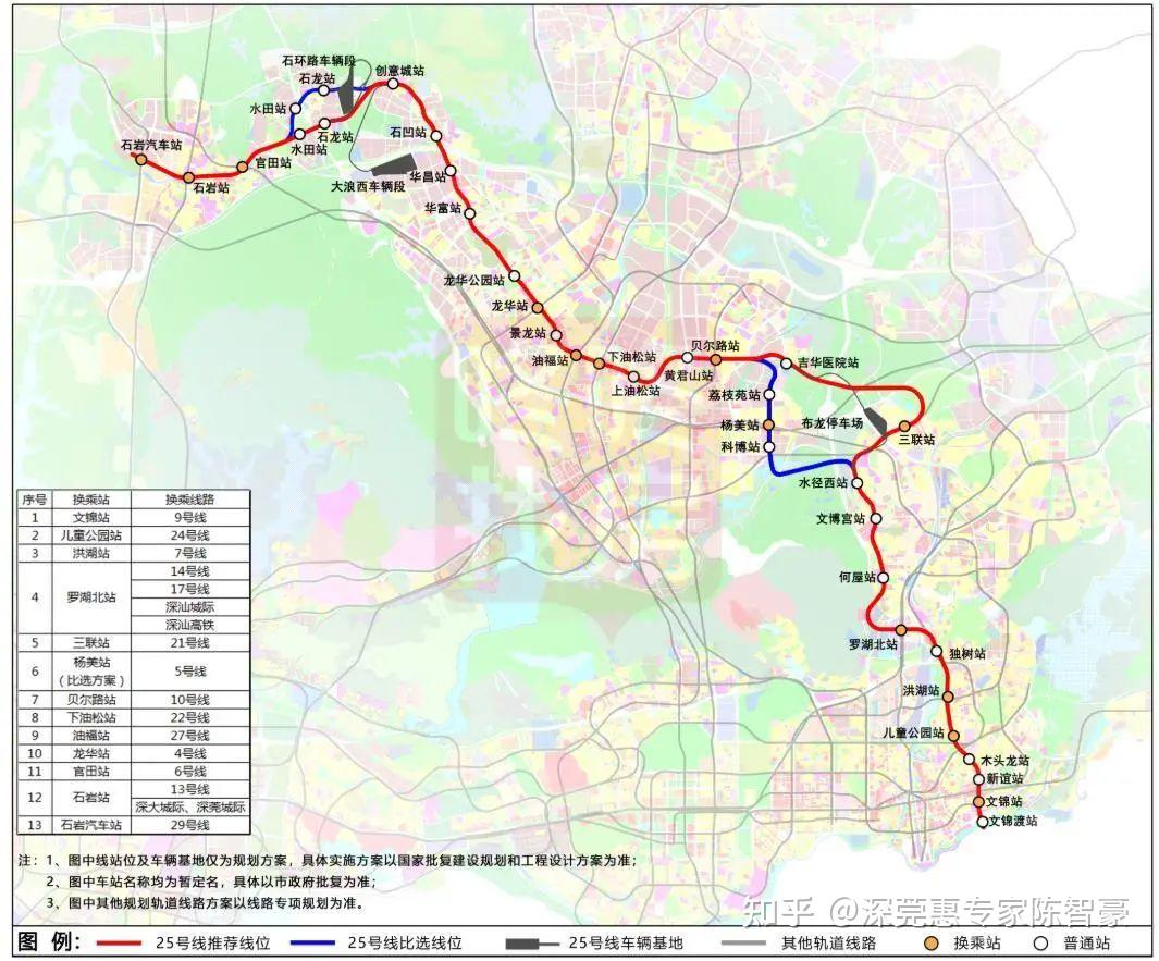 深圳市2035年地铁规划(最新汇总版):21,25号线公示,龙华到南山更