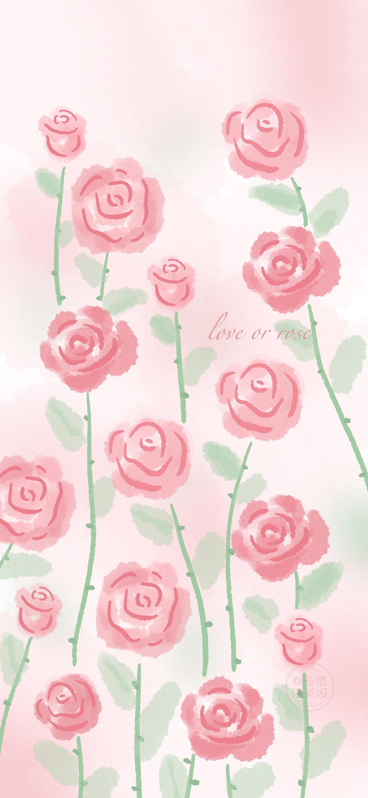 壁纸一组粉红玫瑰壁纸