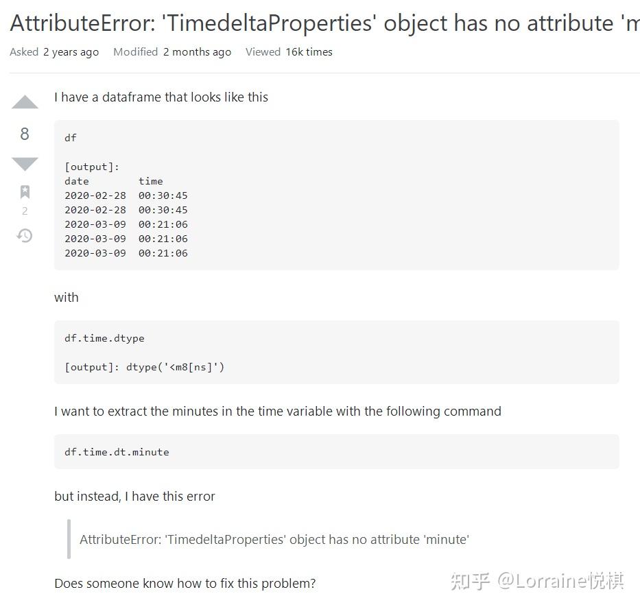 Attributeerror timedeltaproperties object has no attribute minute 