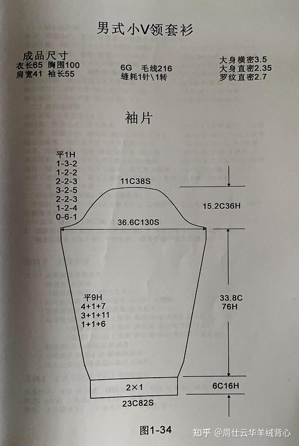 两股羊绒衫编织尺寸图片