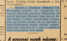 （1936 年 4 月，剧院准备上演改编自 Szomoru Vasarnap 的轻歌剧）