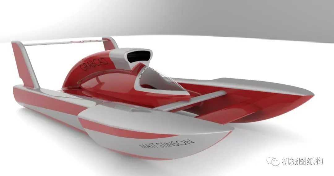海洋船舶unlimitedhydroplane水上滑行艇模型3d图纸solidworks设计