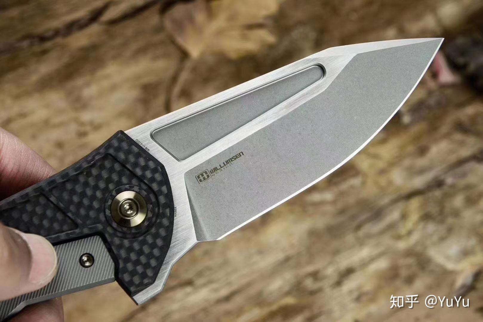重量152g硬度59-61hrc钢材cpm s35vn钛合金镶嵌碳纤维手柄刃厚4mm刃长