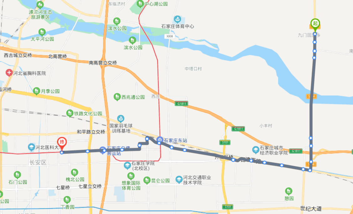 河北石家庄火车东站525路河北石家庄火车东站525路公交车路线:06:00