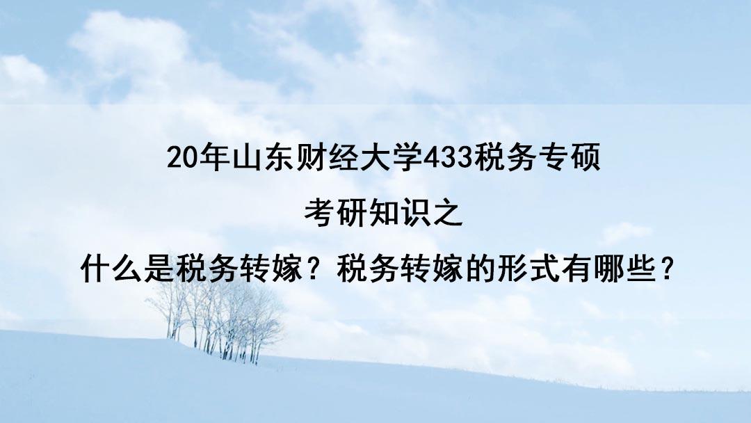 每週一講20年山東財經大學433稅務專碩考研知識之什麼是稅務轉嫁稅務