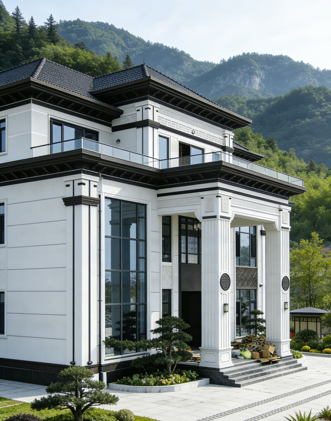 在自贡农村里的新中式别墅,带挑空客厅的农村自建房 - 知乎