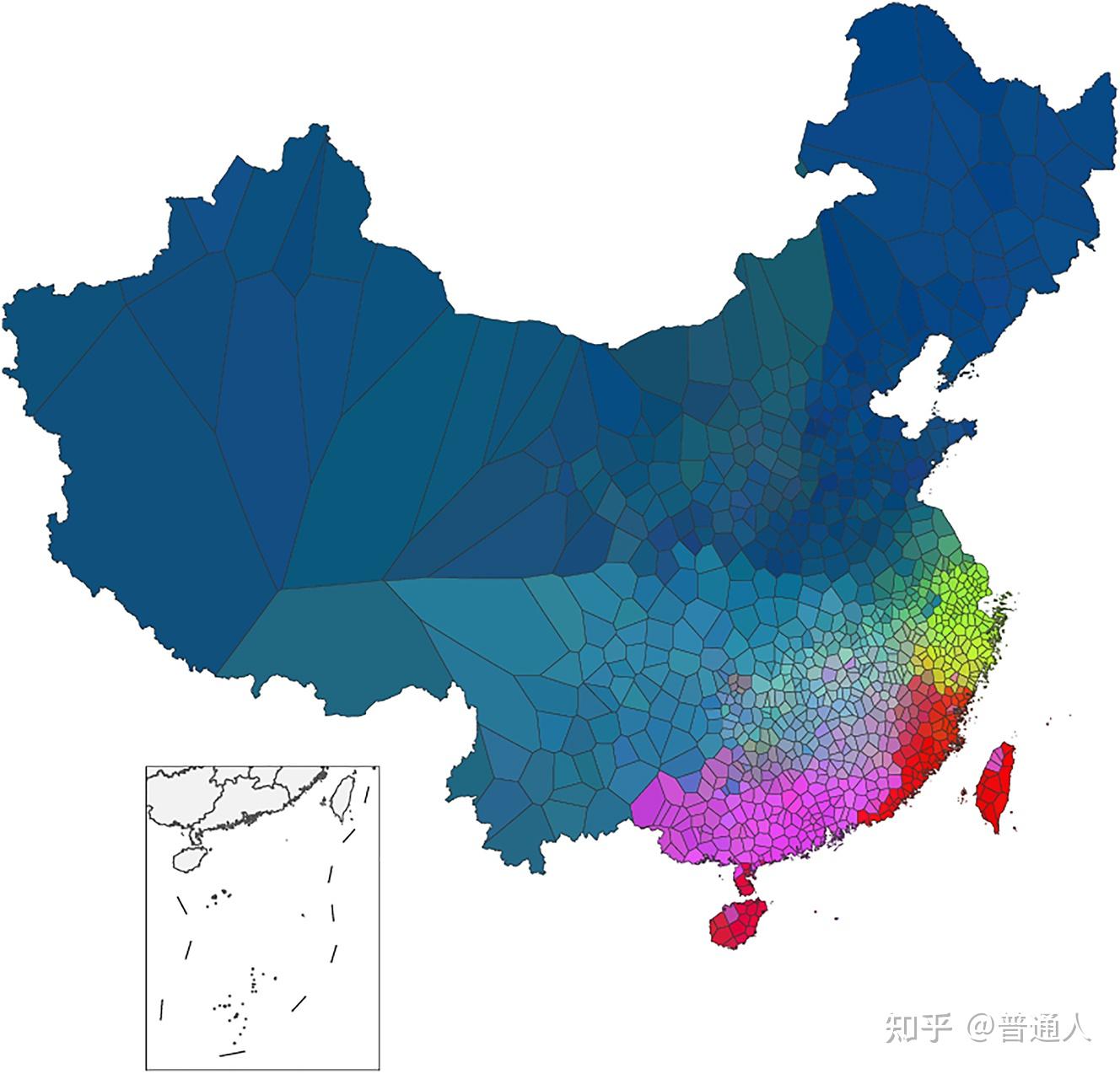 2024 根据《方言地图集》计算得汉语方言分区 - 知乎