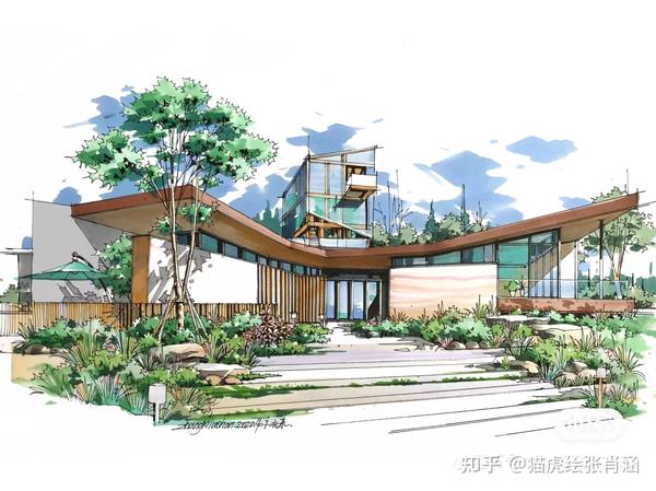 【张老师教你画手绘】风景园林马克笔手绘②【原创干货】 - 知乎