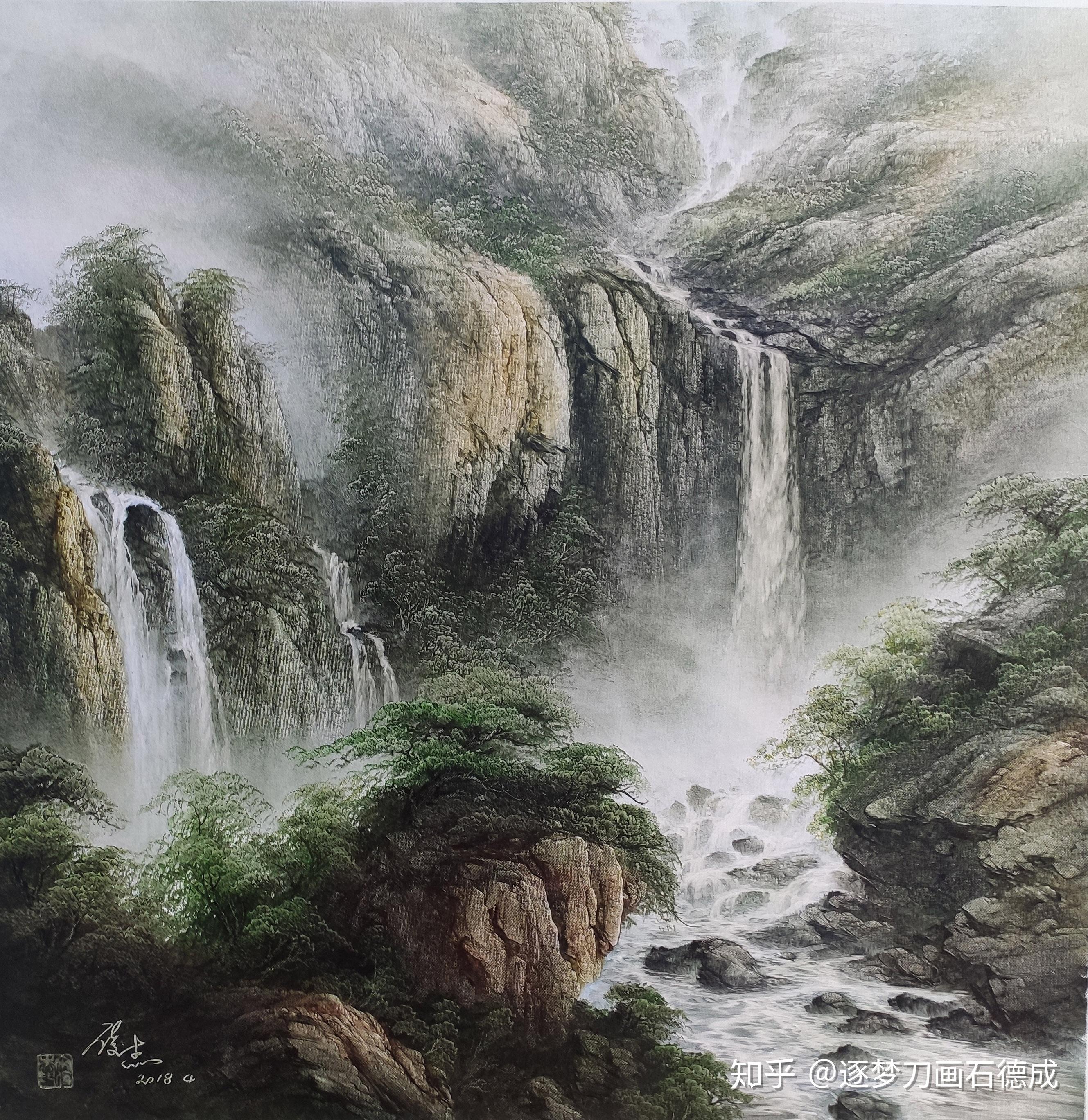 涨知识干货|瀑布怎么画?山水画刀画中的八种分类 - 知乎