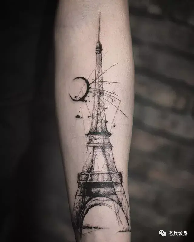 纹身素材埃菲尔铁塔纹身