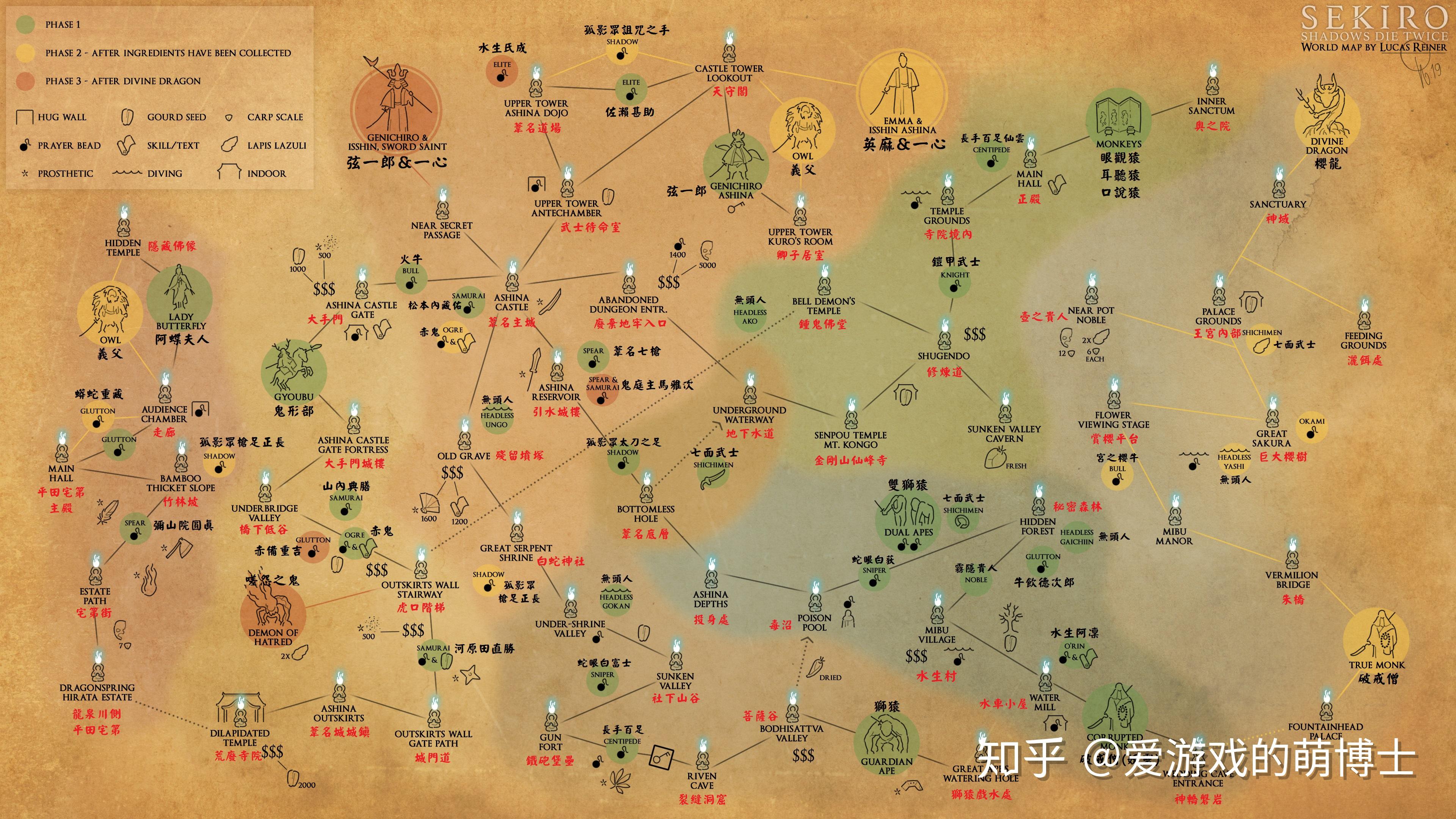 祝各位攻略《只狼》的朋友顺利过关,并收集到所有散落念珠及重要道具.