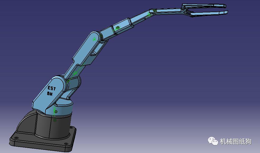 機器人bras機械臂簡易模型3d圖紙catia設計